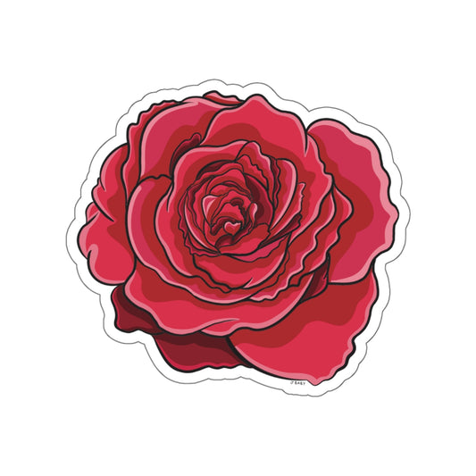 Jasper Red Rose Sticker | Hand-Drawn Floral Designs | JBABYART