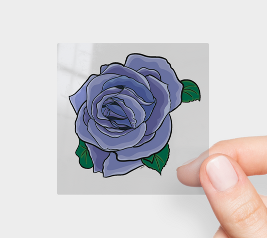 Indigo Fog Rose Sticker